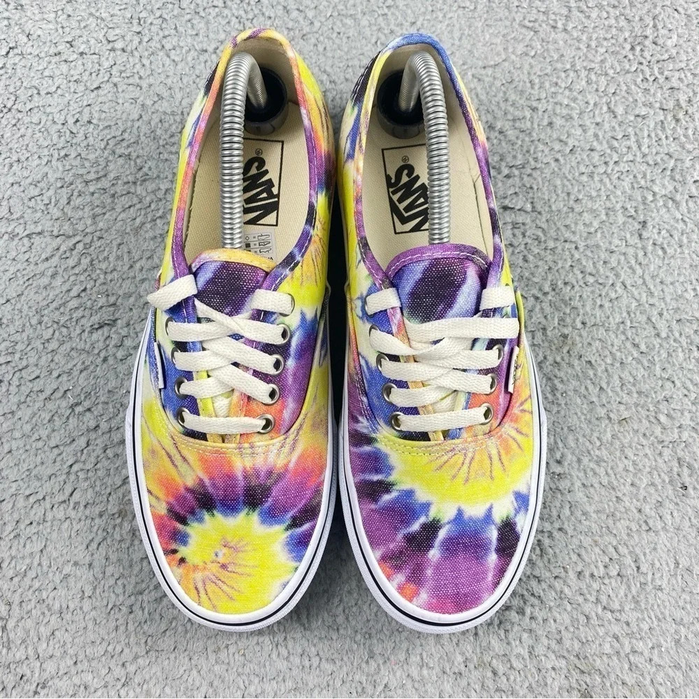 VANS SHOES Authentic Washed‎ Tie Dye True White Womens 9.5 Skate Mens 8 Lace Up - Picture 3 of 15